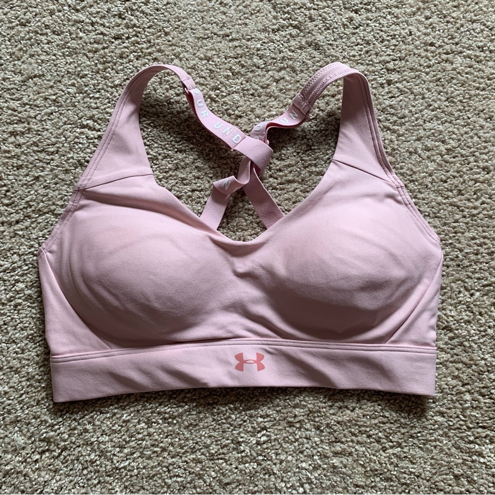 Under Armor light pink sports bra. Size small.